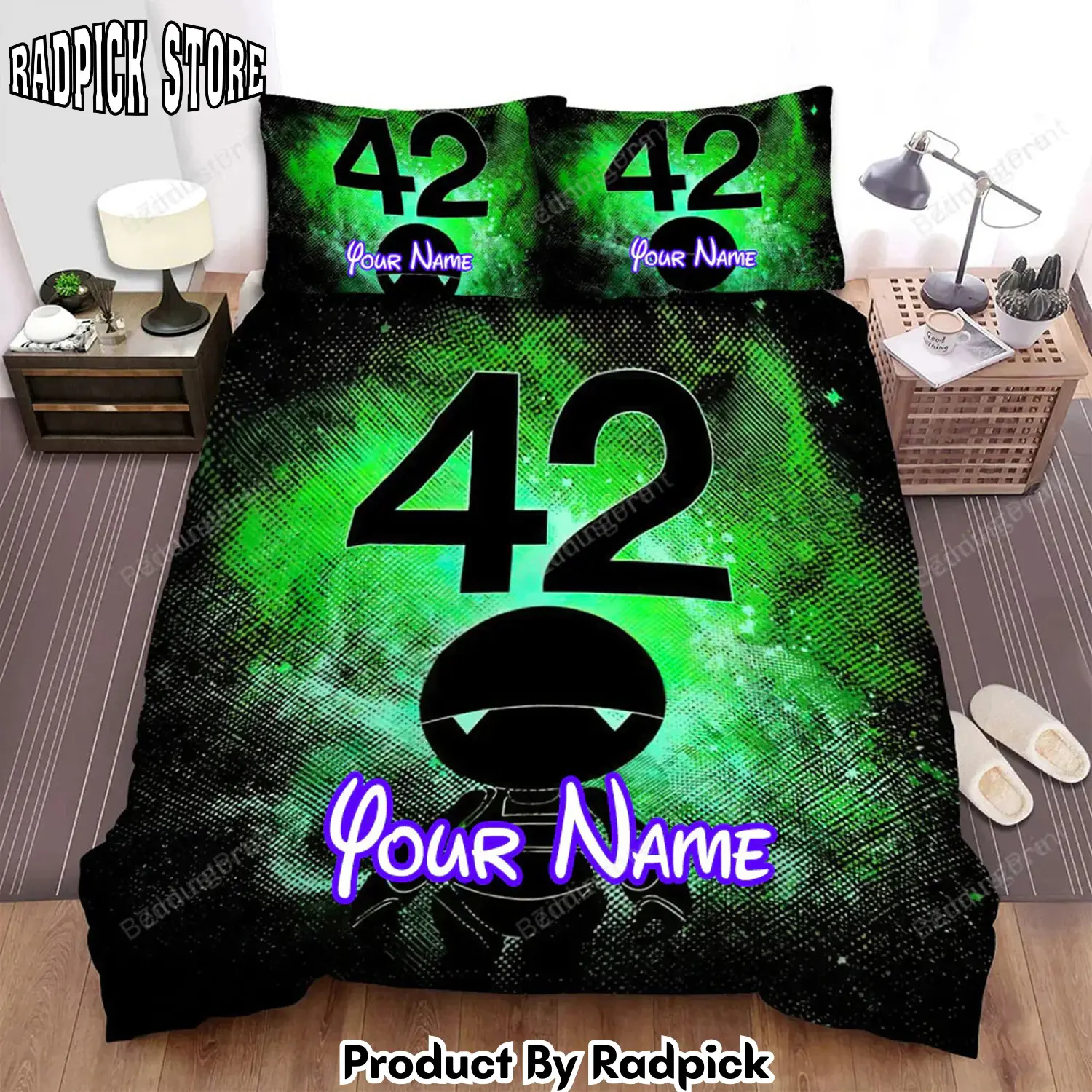 Radpick anime art galaxy bed sheets duvet cover personalized name bedding sets rp3278778